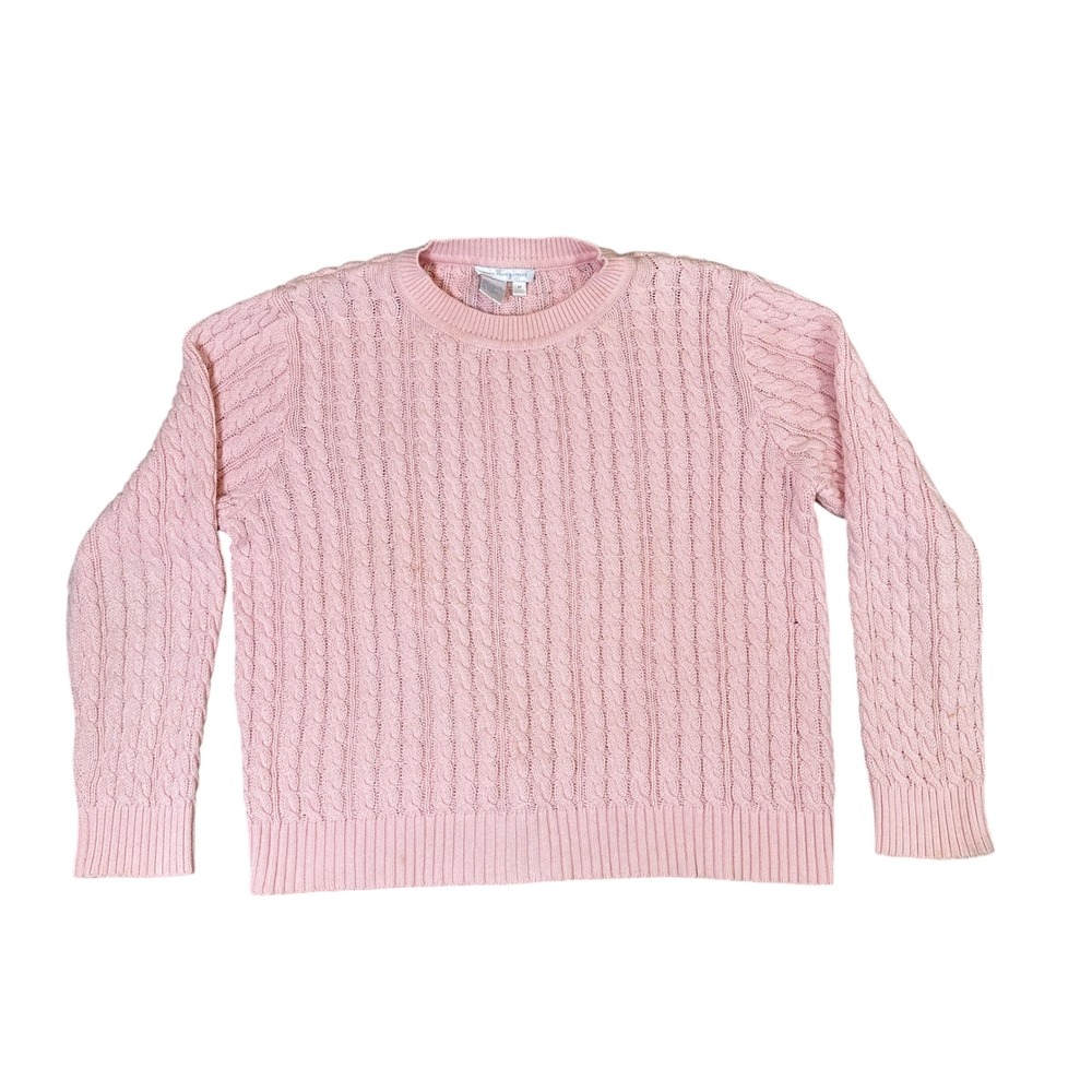 Mark Fore & Strike Pink Cable Knit Cotton Crewneck Sweater Womens Medium